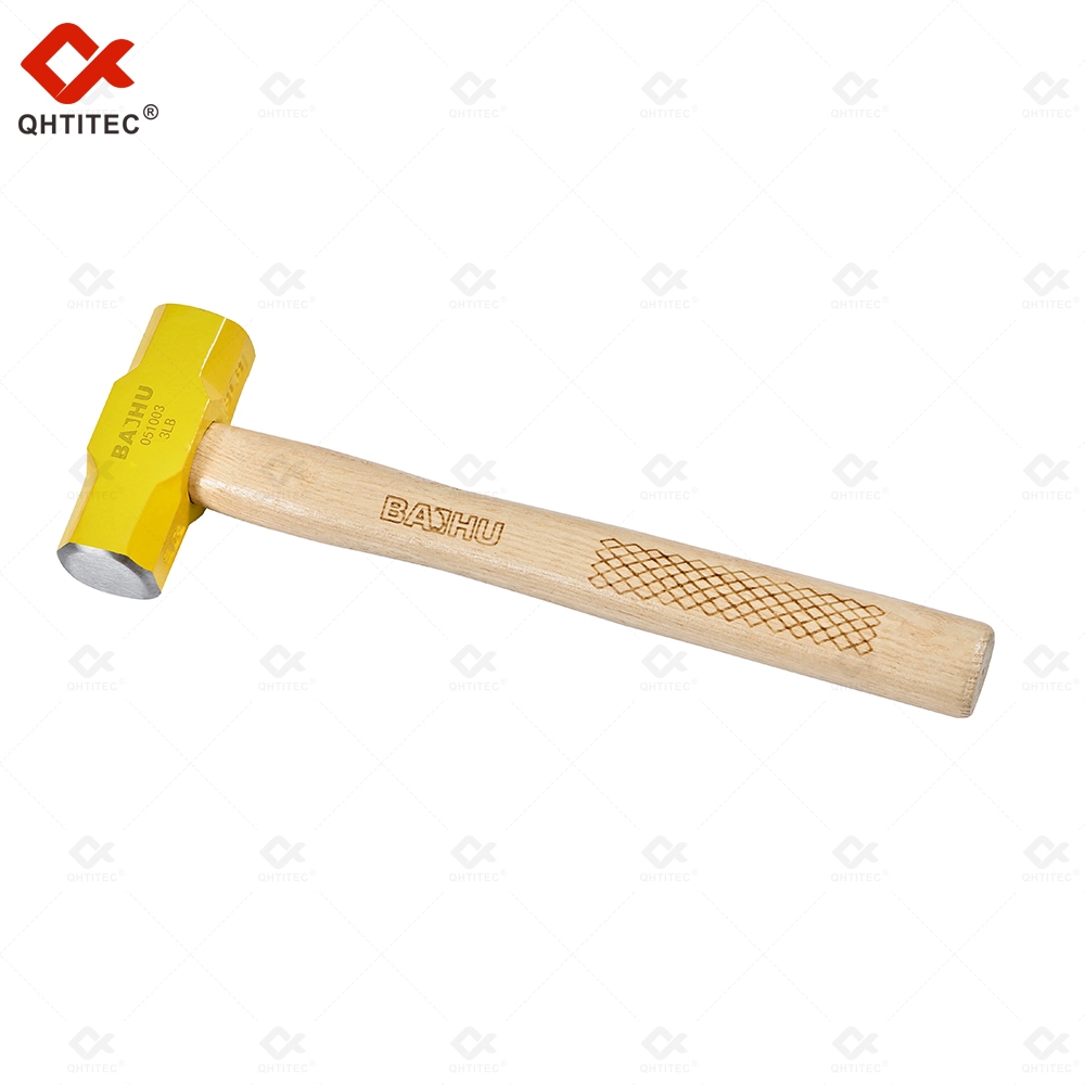 Wooden handle yellow octagonal hammer051003